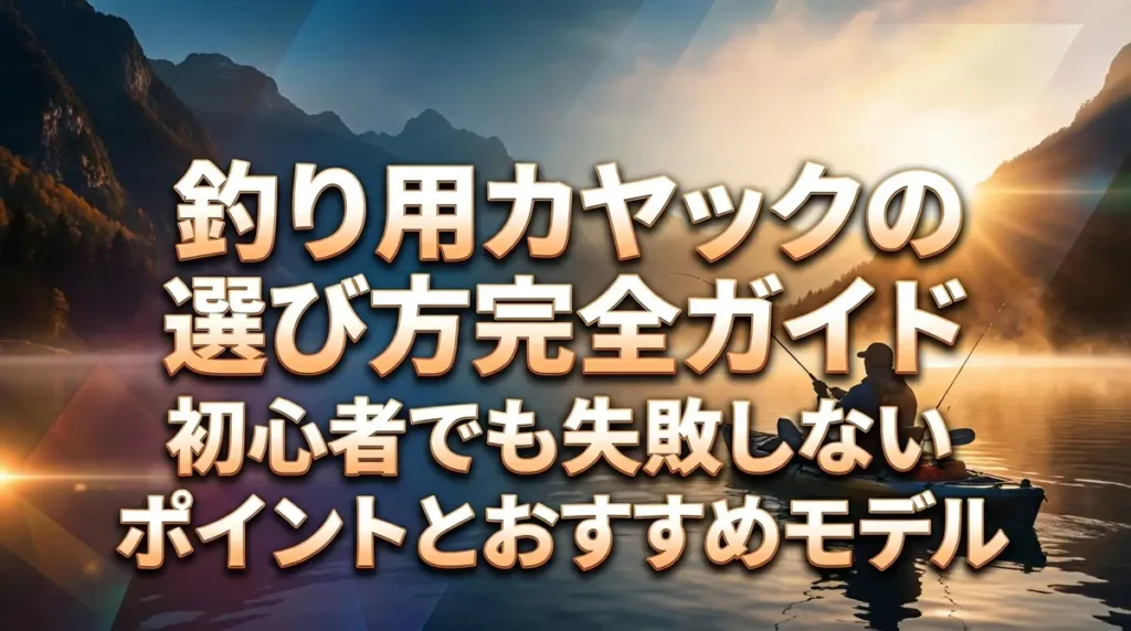 釣り用カヤックの選び方完全ガイド｜初心者でも失敗しないポイントとおすすめモデル