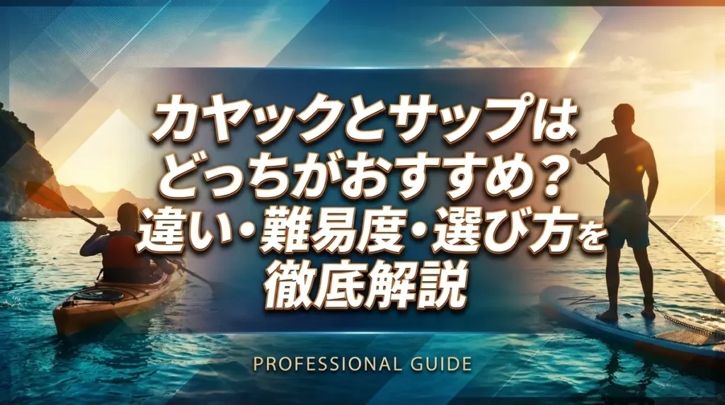 カヤックとサップはどっちがおすすめ？違い・難易度・選び方を徹底解説